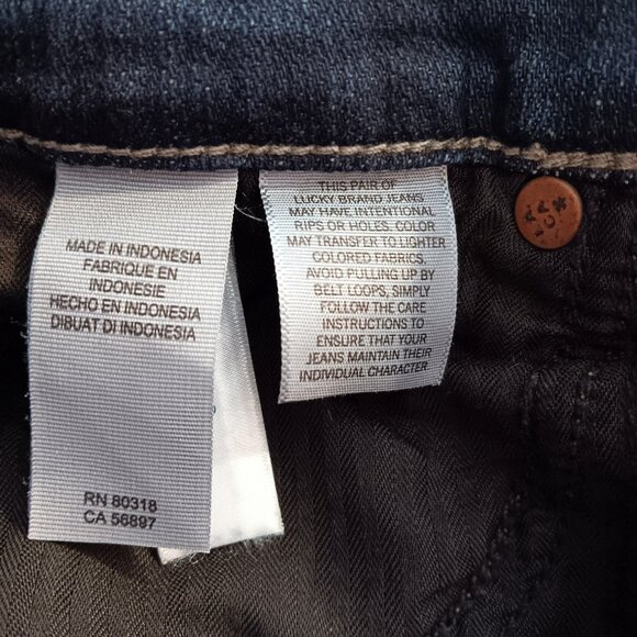 Lucky Brand Skinny Jeans Bridgette Dark Wash Blue Women's Size 26 - Picture 3 of 16